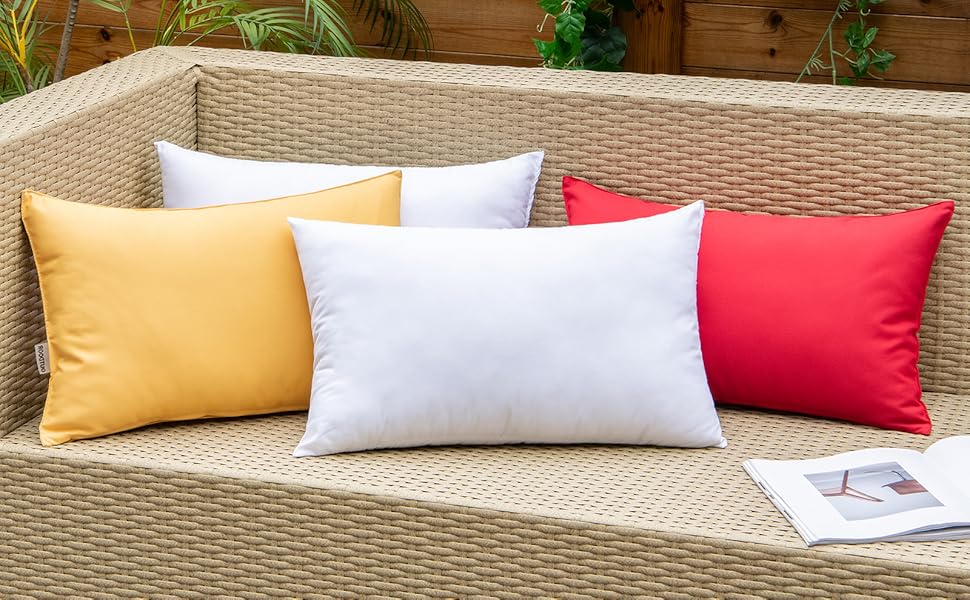 EMEMA Pack of 2 Outdoor Pillow Inserts Waterproof Throw