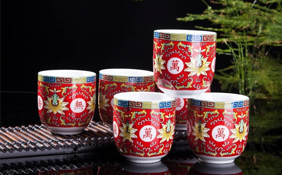 Amazon.com | THY COLLECTIBLES Set of 6 Eastern Asian Design