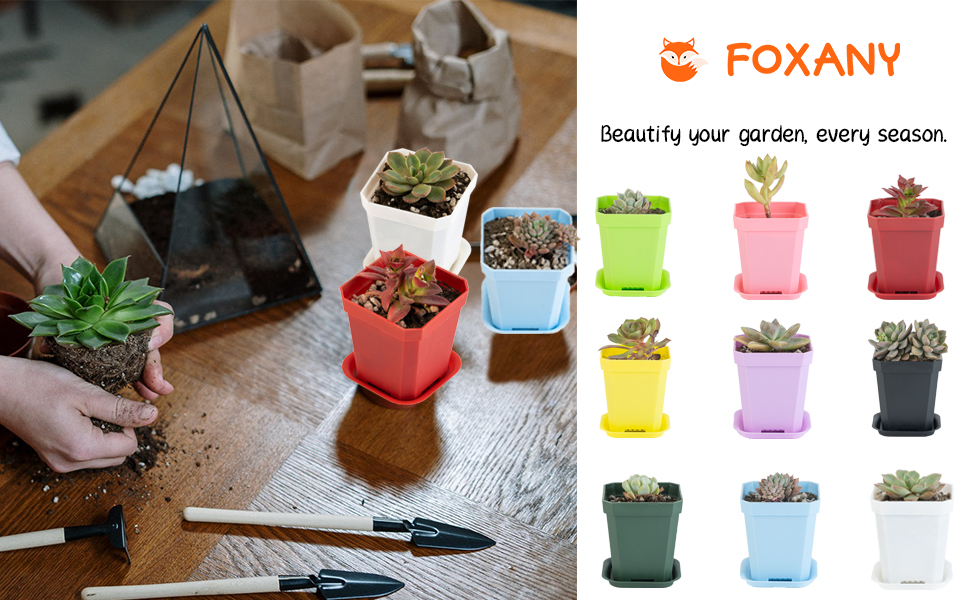 nursery pots plastic with saucer seed starter square
