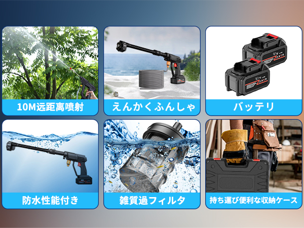 Amazon.co.jp: 高圧洗浄機 コードレス 充電式 エアコン 強力噴射