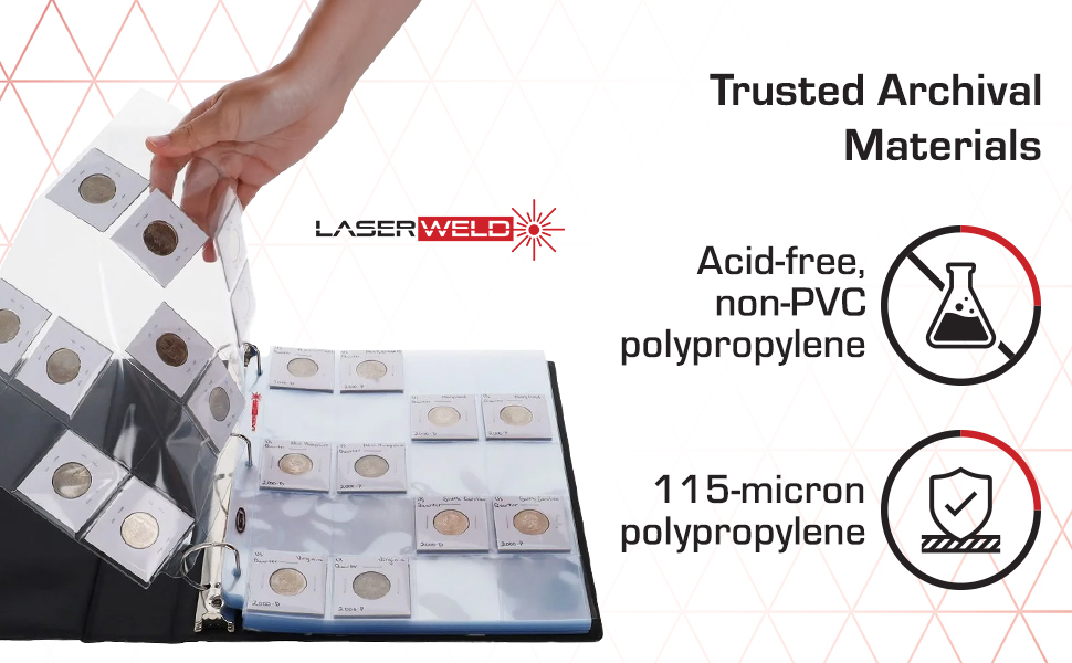 Amazon.com: BCW LaserWeld 20-Pocket Coin Pages | 100 Count