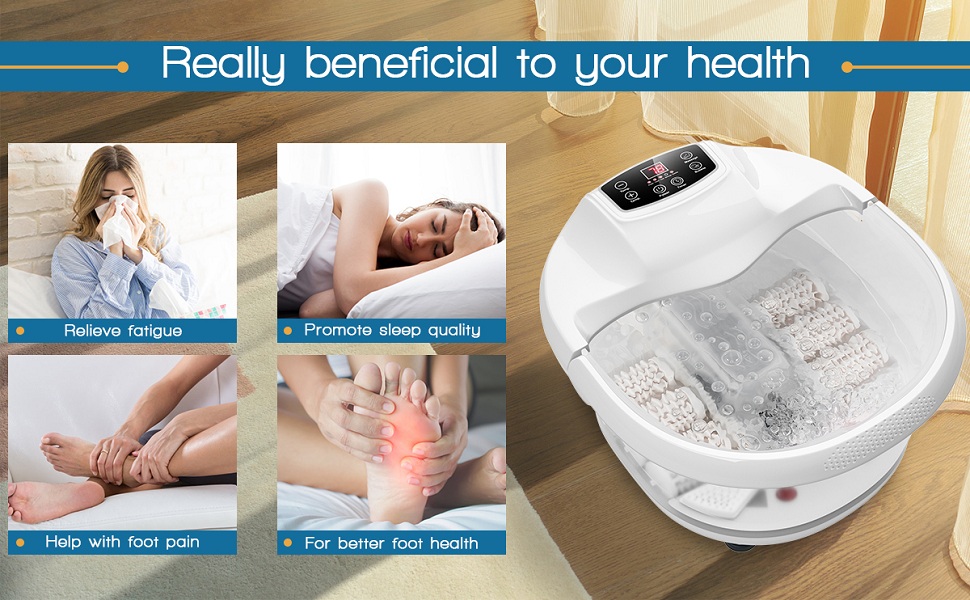 Giantex Foot Bath Massager Feet Spa Tub with Heat Bubbles