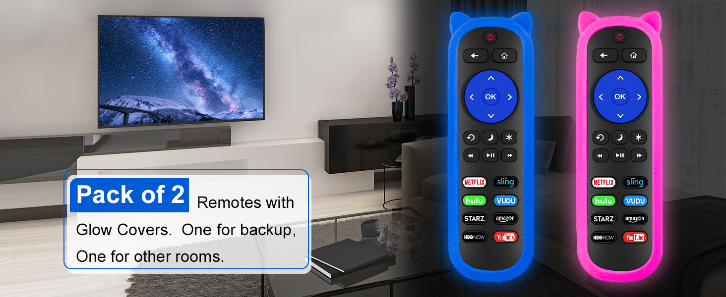 Replacement for Roku TV remote for TCL-Pack of 2