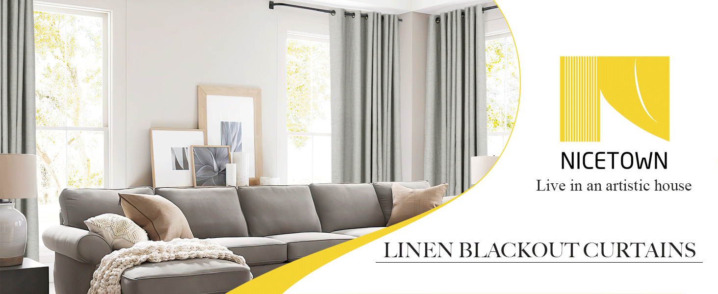 thick linen blackout curtains for winter bedroom living room window