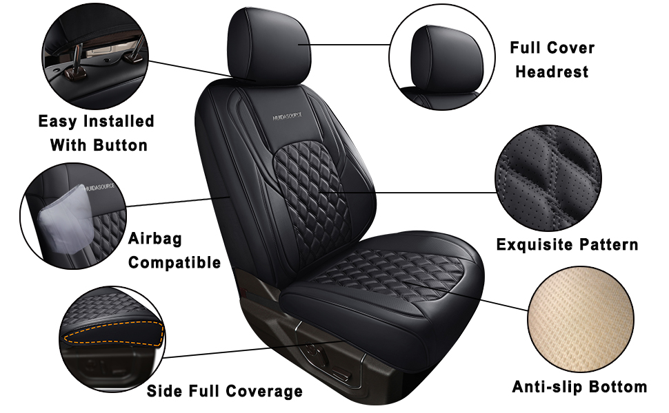 Huidasource Seat Covers, Full Coverage Waterproof Faux Leather