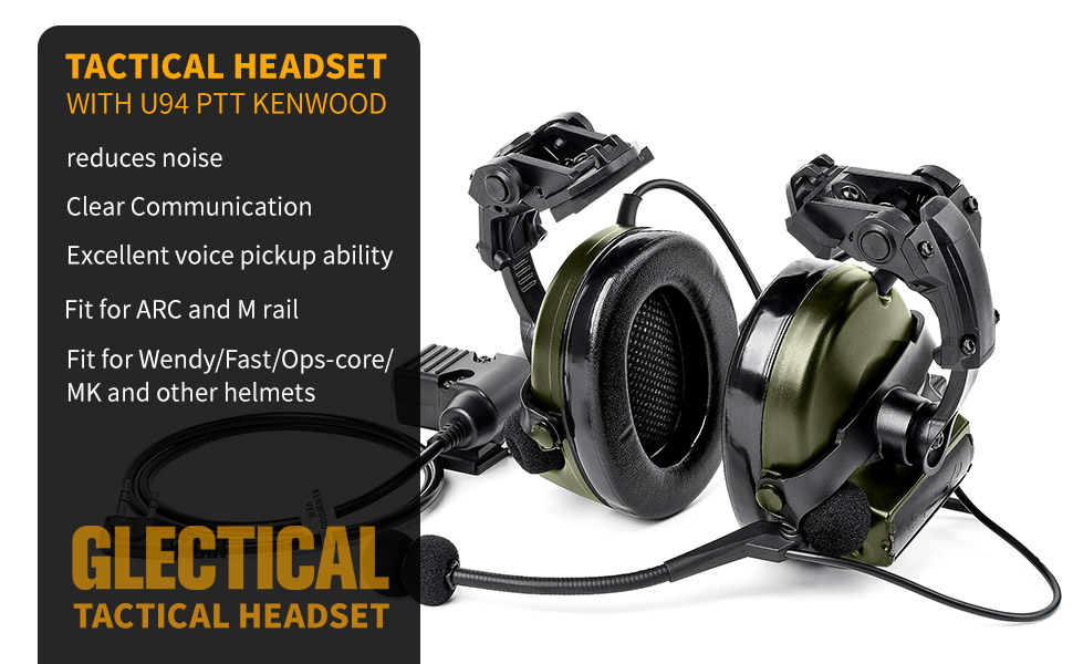 Amazon.com : GLECTICAL Tactical Headset with Arc rail