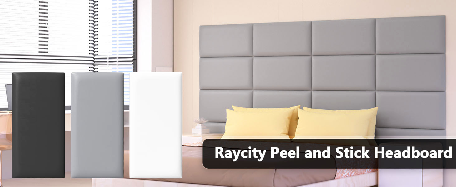 Raycity Peel and Stick Headboard for Twin and King in Grey