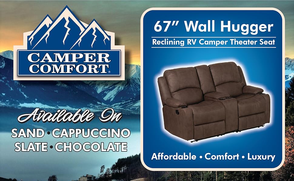 Camper Comfort 67" Wall Hugger Reclining RV Theater Seats