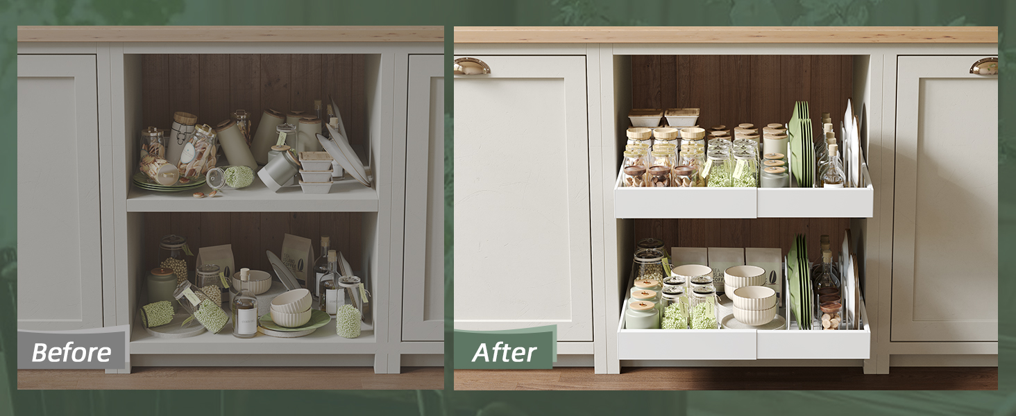 NETEL PullOut Organizer with 4 Dish Holding Brackets, Kitchen