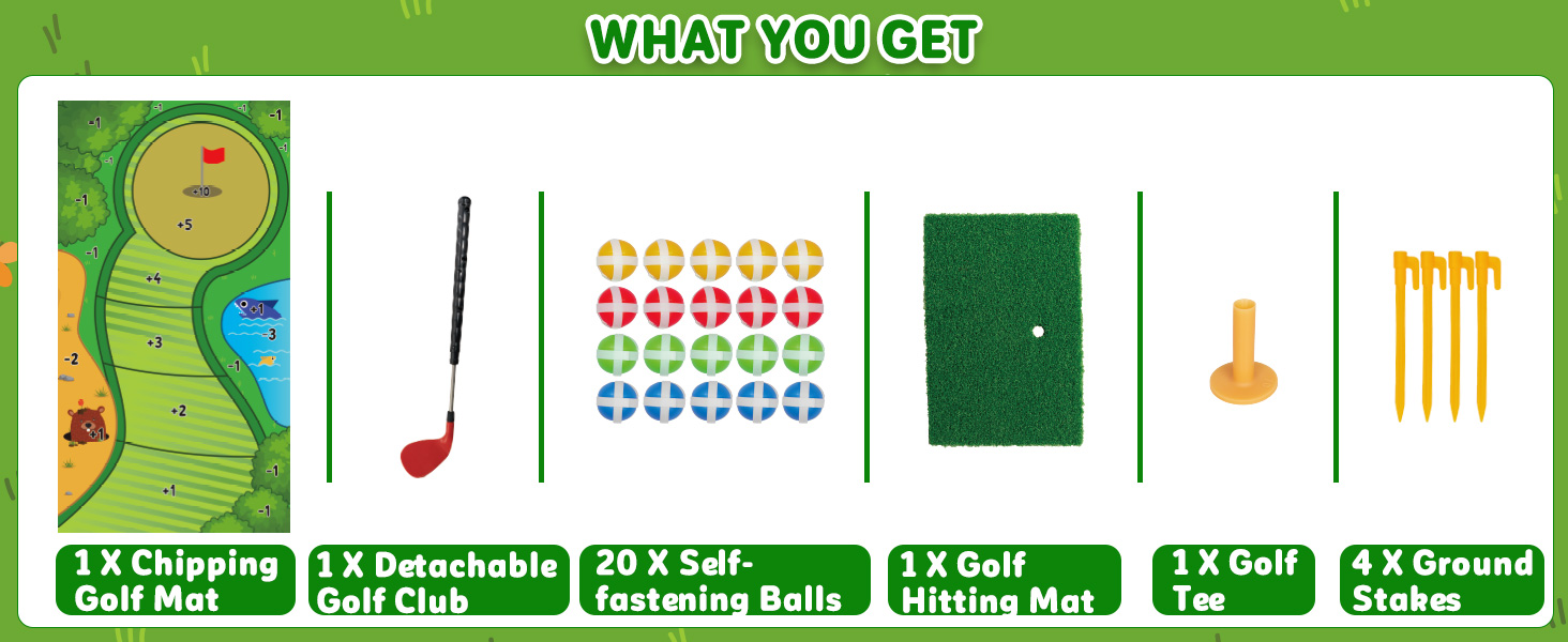 What’s included in the golf game set?