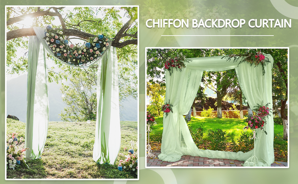 Sage Green Backdrop Curtains for Parties10ft x 7ft Wrinkle