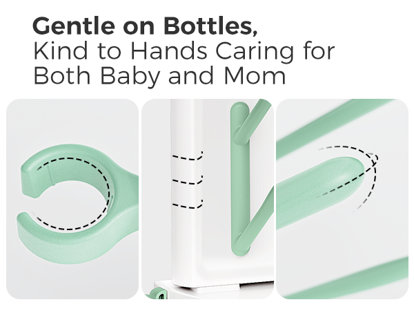 A bottle drain stand that does not damage the bottle or the mother