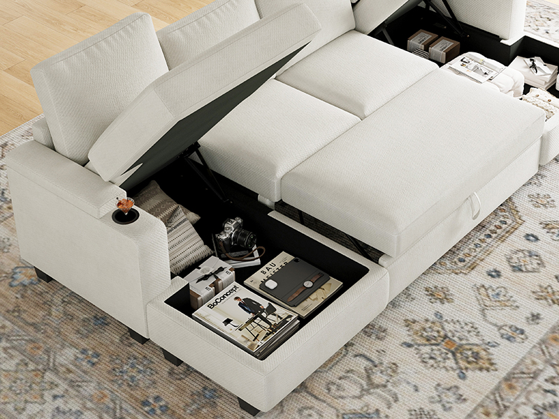 Belffin Sectional Sleeper Sofa Bed. Small Modular Sectional