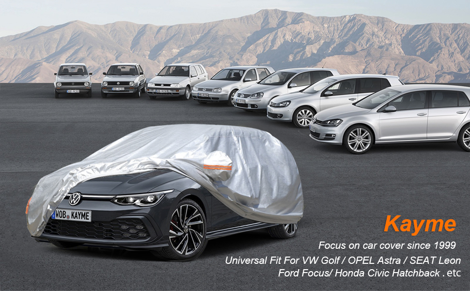 kayme 6 Layers Hathcback Car Cover Waterproof All Weather for