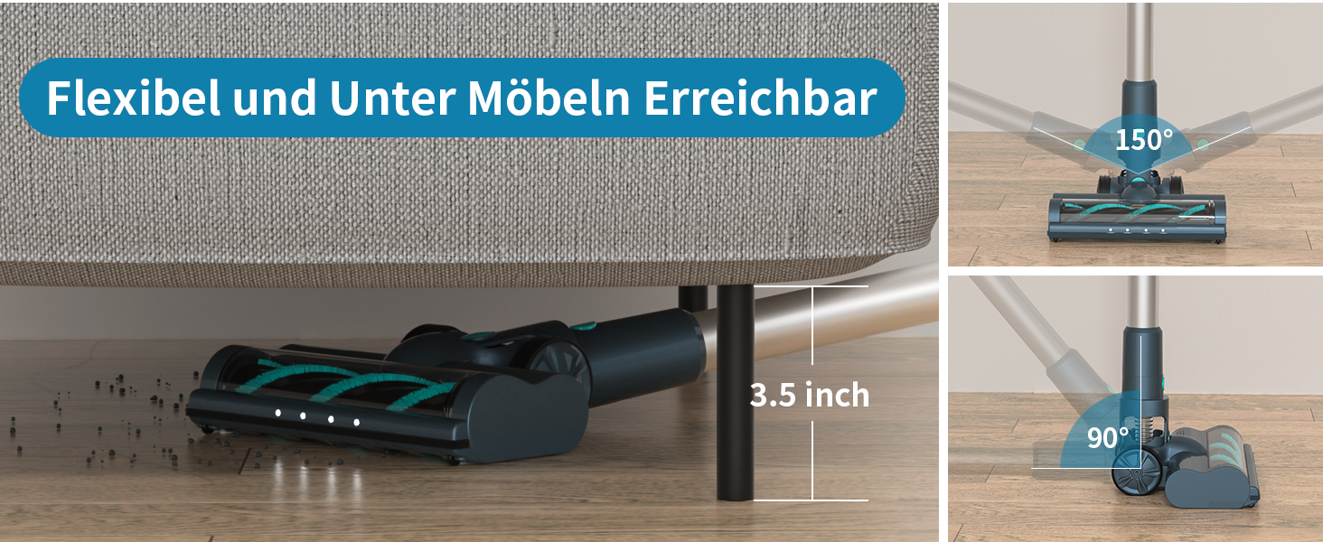 Amazon.de Belife Akku Staubsauger, 22Kpa Staubsauger Kabellos, 45 Minuten Laufzeit, 380W