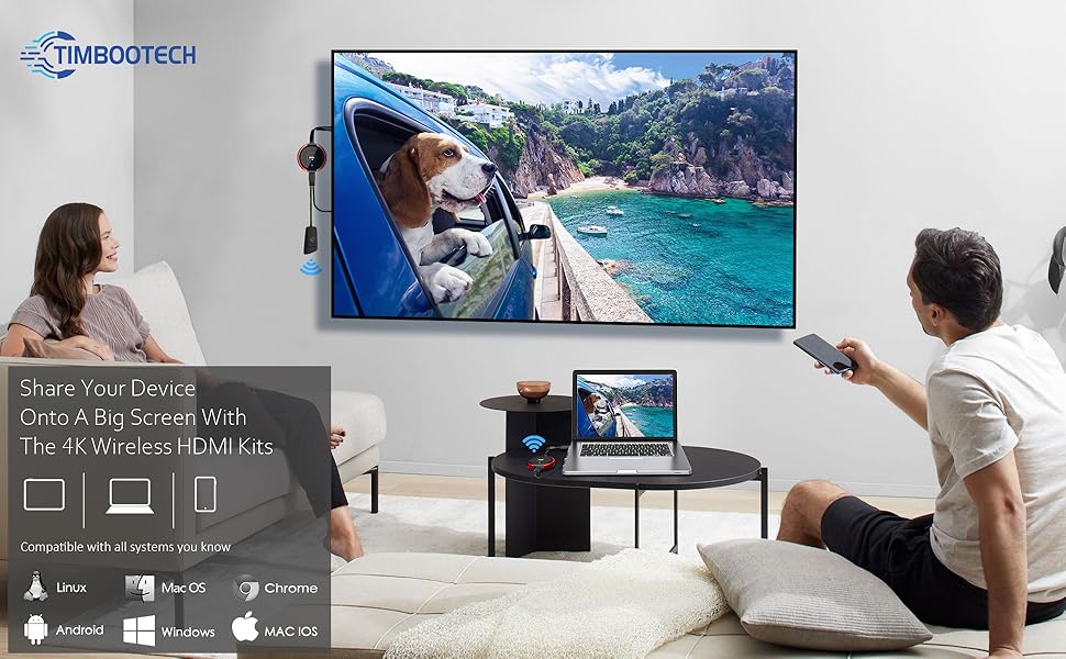 HDMI sans Fil 4K/5G, Émetteur et Récepteur Transmetteur HDMI sans Fil, Wireless Transmitter