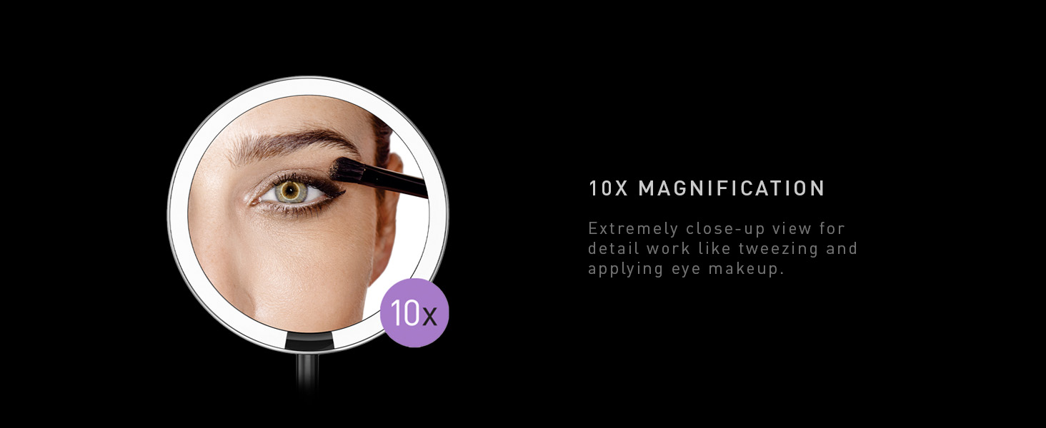 10x Magnification | Extremely close-up view for detail work like tweezing and apply eye makeup