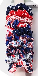 american flag hair ties 4th of july hair scrunchies