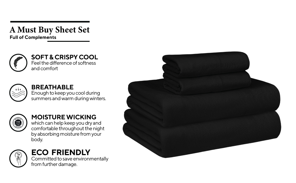 Sleepdown Jersey Kint King Size Sheets Set TShirt Cotton