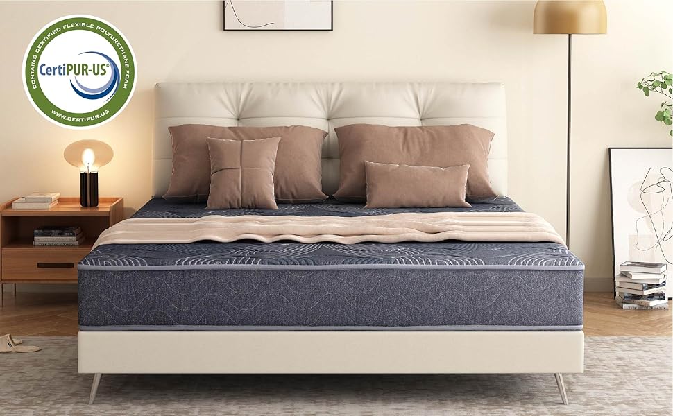 EGO Hybrid 9 Inch Full Mattress, Cooling Gel Infused Memory