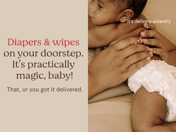 diapers and wipes on your doorstep