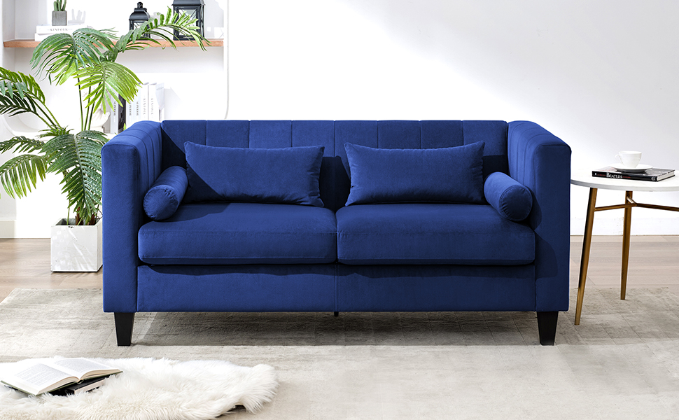 Weture 68.1 Inch Loveseat Sofa with 4 Pillows, Linen Comfy