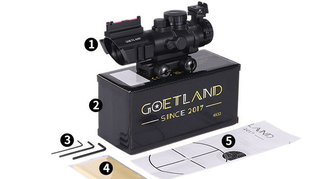 S432 4x32プリズムスコープ(黒) STEINER OPTICS S432タイプ 4x32 スコープ ブラック | エアガン