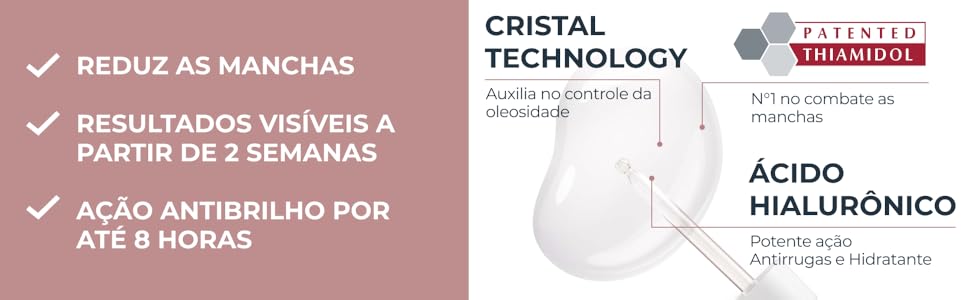 Formula com Thiamidol e Ácido Hialurônico deixa a pele uniforme, reduz manchas e controla o brilho
