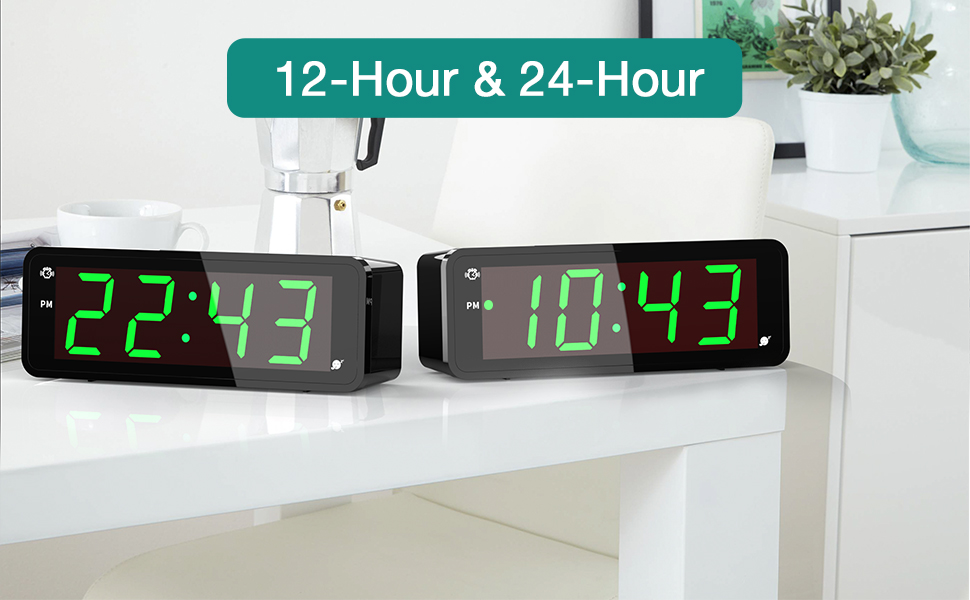 KWANWA Alarm Clock, Digital Clock, 1.8" LED Digit Display