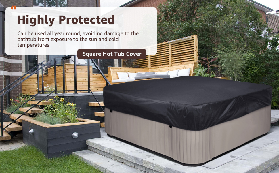 Square Hot Tub Cover Garden Hot Tub Spa Cover Replacement
