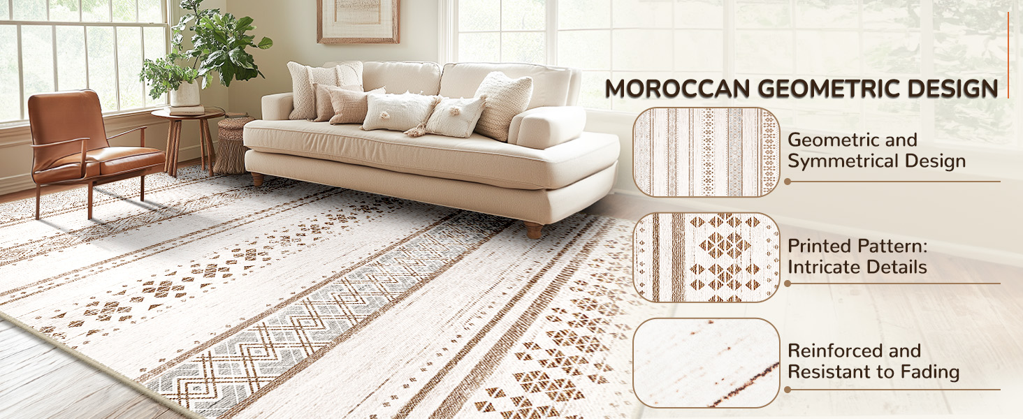 Moroccan 01 Area Rug-Cream