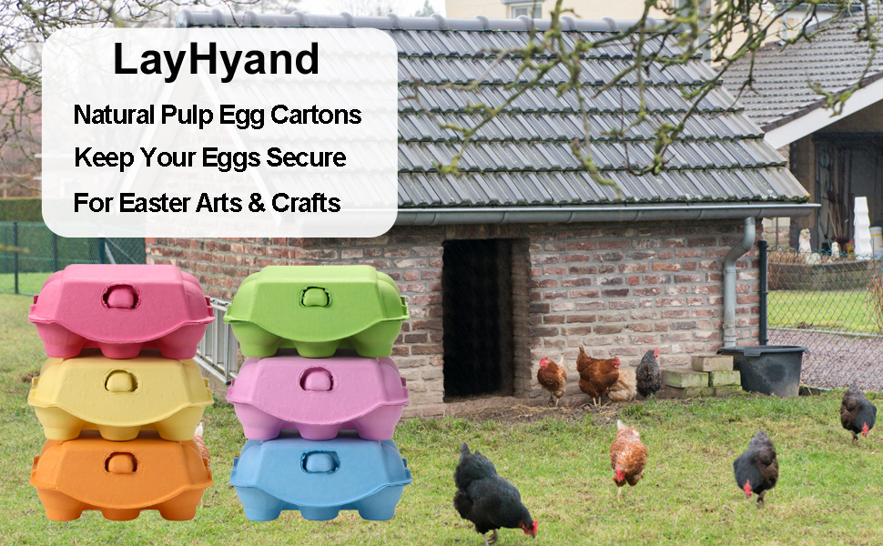 Half Dozen Colored Egg Cartons 24 Pack, Natural Pulp Paper