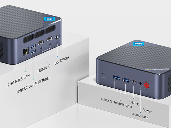 BOSGAME N100 Mini PC Intel 12th Gen CPU 16GB DDR4 RAM 512GB M.2