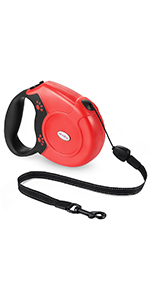 犬用伸縮リード (レッド)