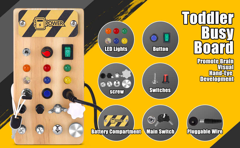 Screwdriver Tool Set Busy Board, Toddler Wooden Sensory Toys Montessori Toys for 3