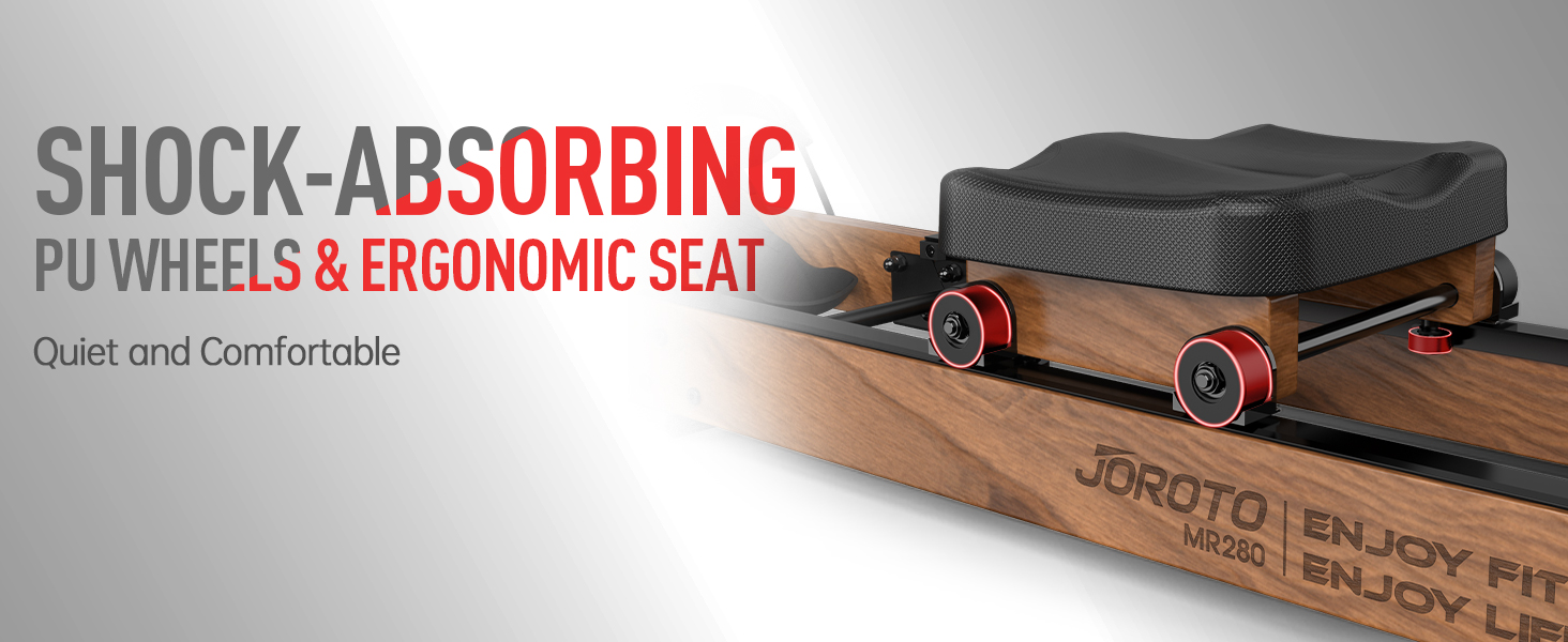 JOROTO MR280 Water Rowing Machine for Home Use, Oak Wood Foldable Rower