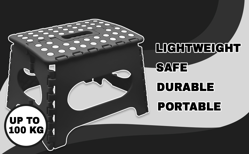 ZYBUX 11" Folding Step Stool Lightweight Plastic Foldable Step