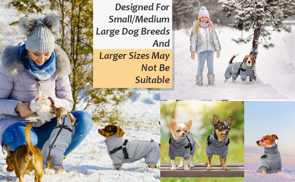 Hjyokuso Dog Coat, Warm Dog Jacket, Dog Coats Waterproof With Harness