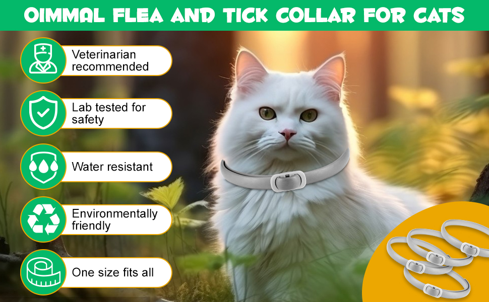 Collier Anti Puces pour Chat, Collier de Puce de 4 Pack pour Chats avec Une Protection Efficace