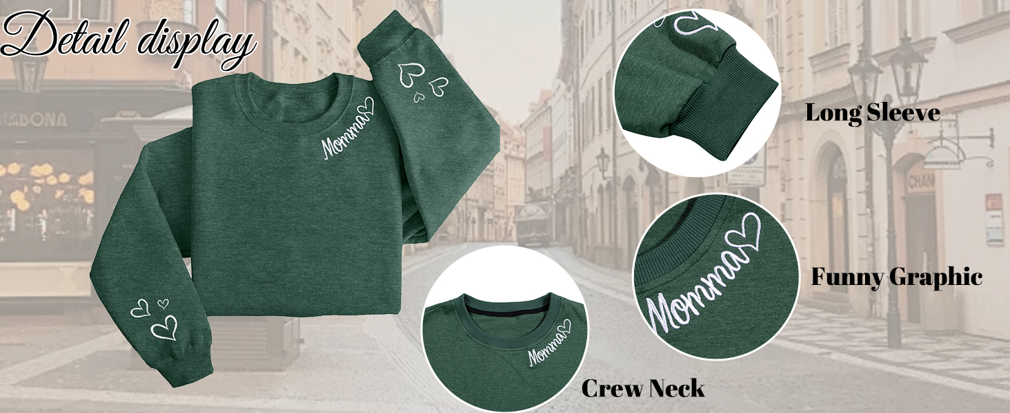 funny mom life letter print pullover tops mom cotton blend shirts mommy soft sweatshirt