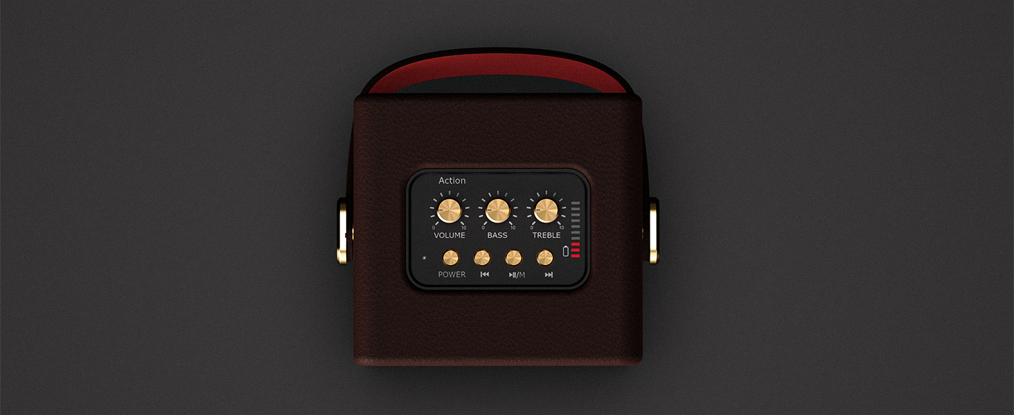 Lonzuer Action Wooden 5000mAh Super Loud Bass Vintage