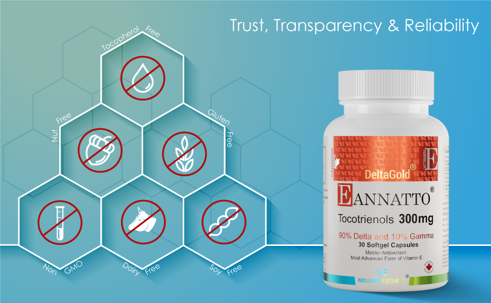 WELLNESS EXTRACT E Annatto Tocotrienols Deltagold 300mg