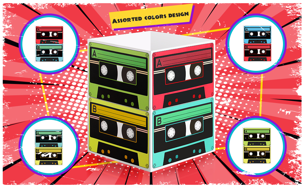 80's 90's Cassette Tape Bucket Centerpiece, 80’s Party