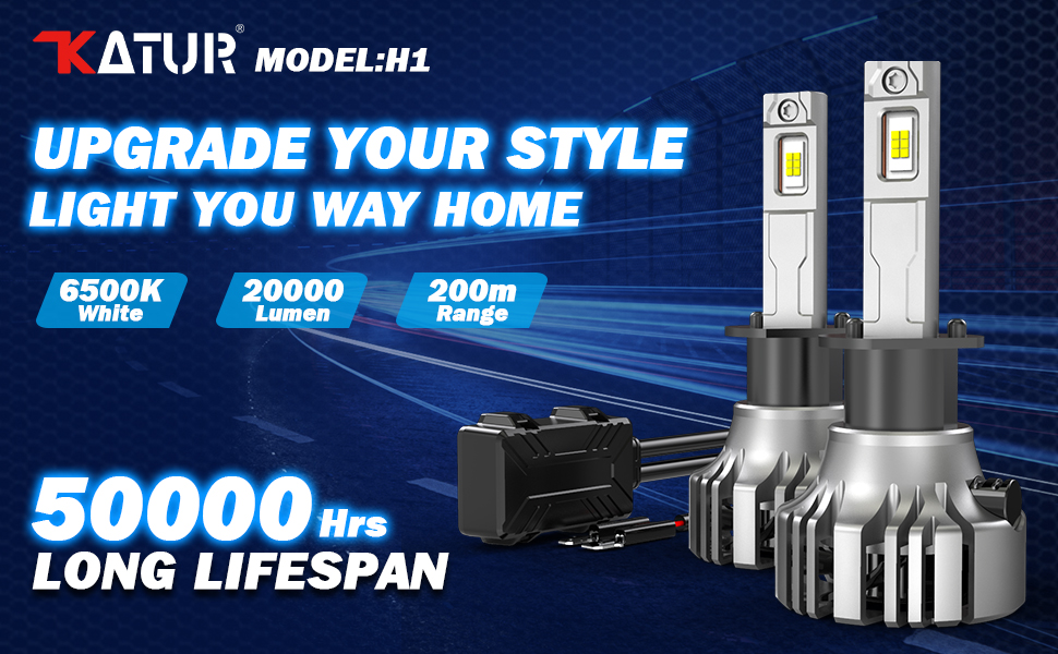 KATUR H1 Led Headlight Bulbs, 110W 20000LM H1 LED Headlights Conversion