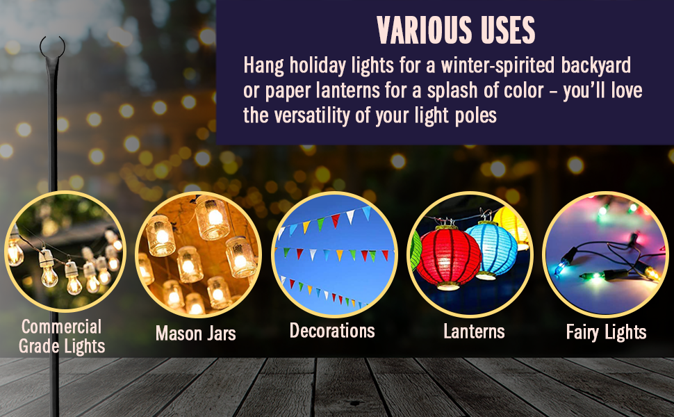 Multiple uses: commercial grade lights, mason jars, decorations, lanterns, fairy lights