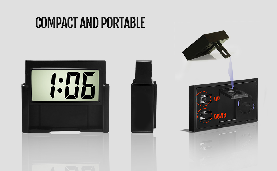 Betus Car Dashboard Digital Clock Vehicle Adhesive Clock