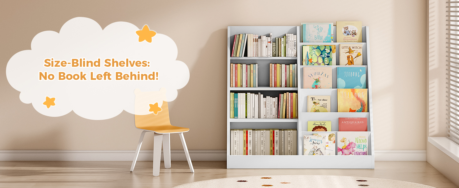Wooden Kids Bookshelf & Toy Organizer