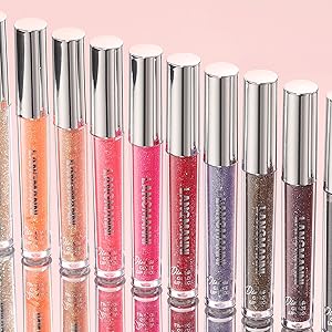 LANGMANNI 10 Colors Diamond Glitter Lipgloss Set