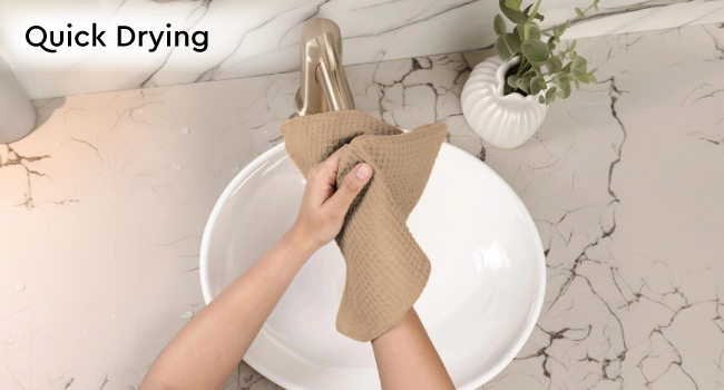 Waffle Face Towels Durable, Soft, Machine-Washable Towels for Home & Hospitality