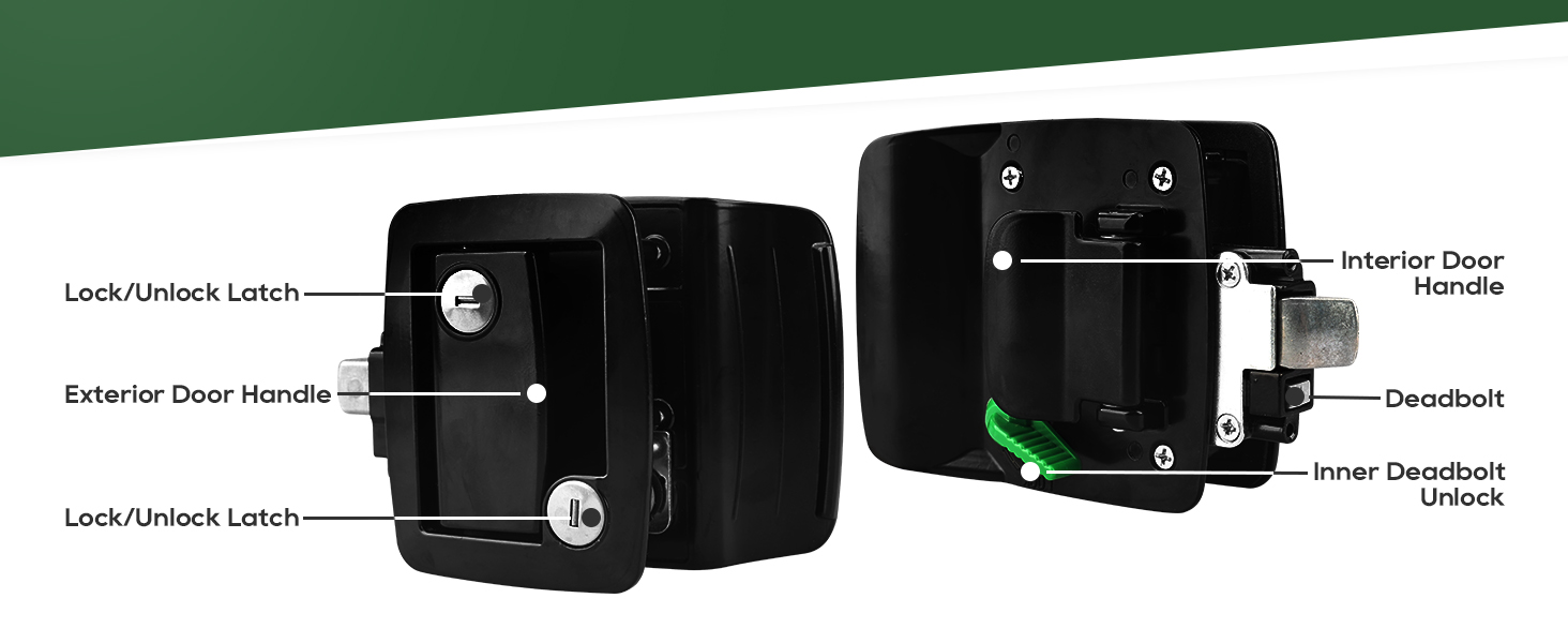 RVGUARD RV Door Latch, Entry Door Lock for Trailer and